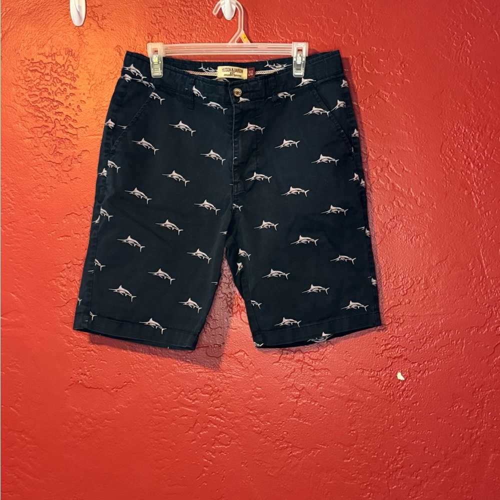 Black Shorts with Shark Print